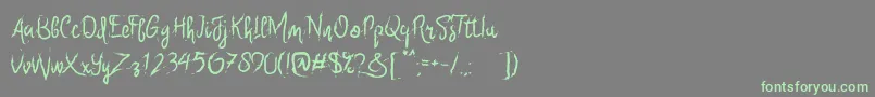 Six Only-Schriftart – Grüne Schriften auf grauem Hintergrund