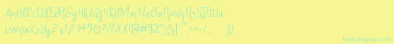 フォントSix Only – 黄色い背景に緑の文字