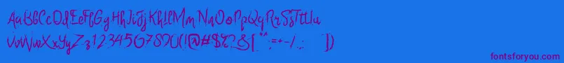 Six Only Font – Purple Fonts on Blue Background