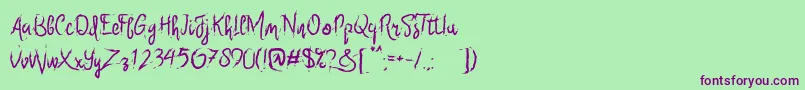 Six Only Font – Purple Fonts on Green Background