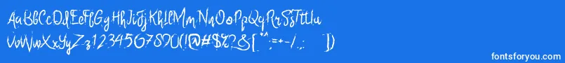 フォントSix Only – 青い背景に白い文字