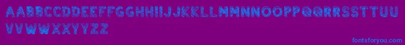 six weeks ago-Schriftart – Blaue Schriften auf violettem Hintergrund