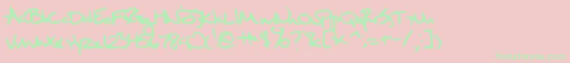 Sixth Kristen Squirt Font – Green Fonts on Pink Background