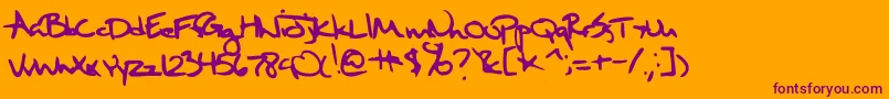 Sixth Kristen Squirt Font – Purple Fonts on Orange Background