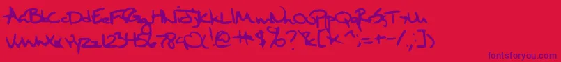 Sixth Kristen Squirt Font – Purple Fonts on Red Background