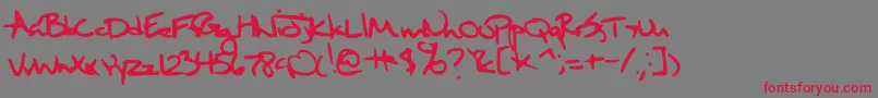 Sixth Kristen Squirt-Schriftart – Rote Schriften auf grauem Hintergrund