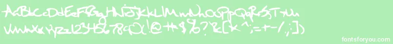 Sixth Kristen Squirt Font – White Fonts on Green Background