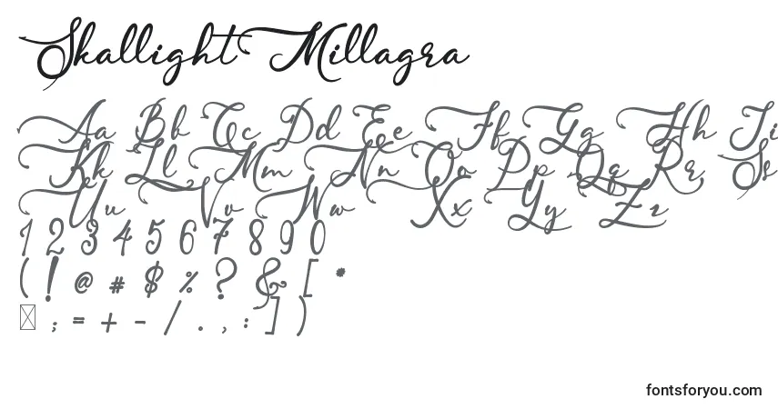SkallightMillagra Font – alphabet, numbers, special characters