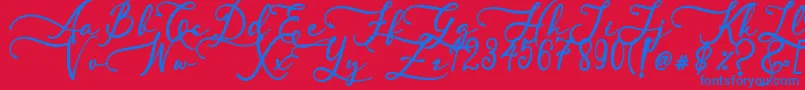 SkallightMillagra Font – Blue Fonts on Red Background