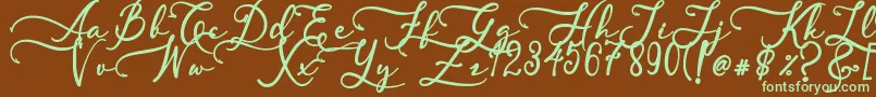 SkallightMillagra Font – Green Fonts on Brown Background