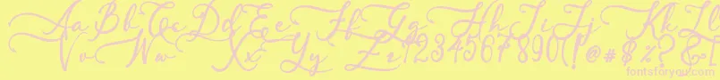 SkallightMillagra-Schriftart – Rosa Schriften auf gelbem Hintergrund