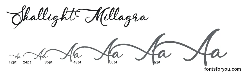 SkallightMillagra Font Sizes
