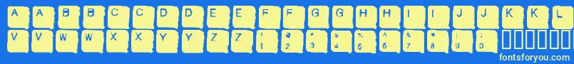 SKANHL  -fontti – keltaiset fontit sinisellä taustalla