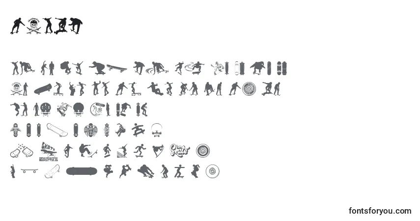 Schriftart SKATE – Alphabet, Zahlen, spezielle Symbole