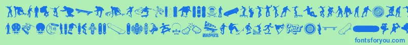 SKATE Font – Blue Fonts on Green Background