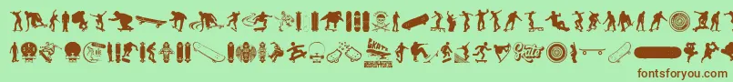 SKATE Font – Brown Fonts on Green Background