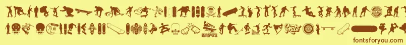 SKATE Font – Brown Fonts on Yellow Background