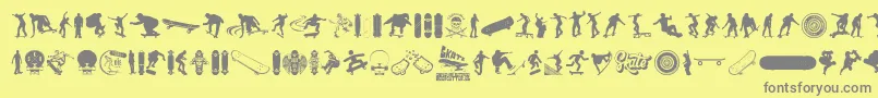 SKATE Font – Gray Fonts on Yellow Background