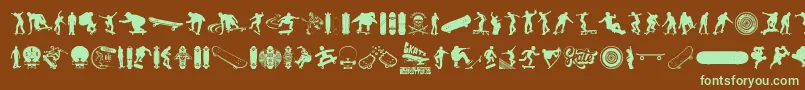 SKATE Font – Green Fonts on Brown Background