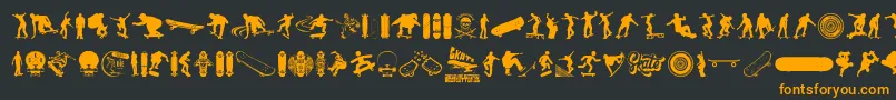 SKATE Font – Orange Fonts on Black Background