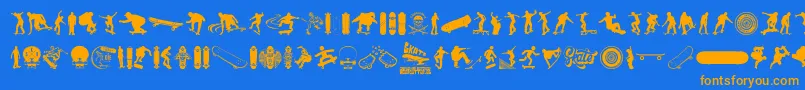 Шрифт SKATE – оранжевые шрифты на синем фоне