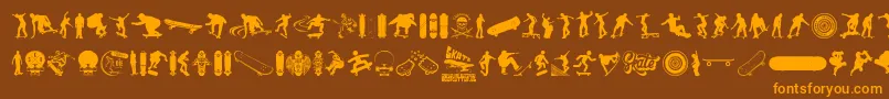 SKATE Font – Orange Fonts on Brown Background