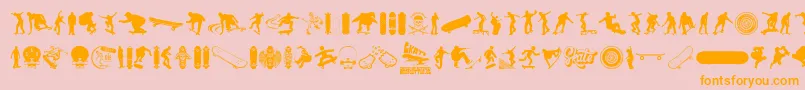 SKATE Font – Orange Fonts on Pink Background