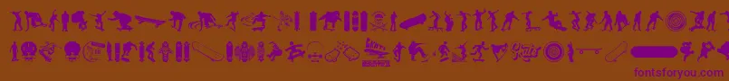 SKATE Font – Purple Fonts on Brown Background