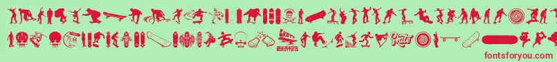 SKATE Font – Red Fonts on Green Background