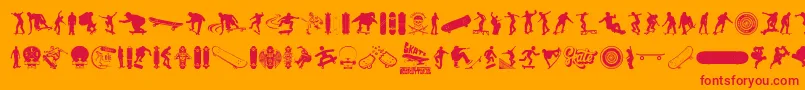 Шрифт SKATE – красные шрифты на оранжевом фоне