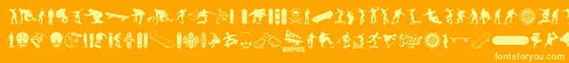 Шрифт SKATE – жёлтые шрифты на оранжевом фоне