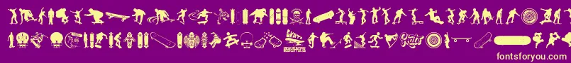 SKATE Font – Yellow Fonts on Purple Background