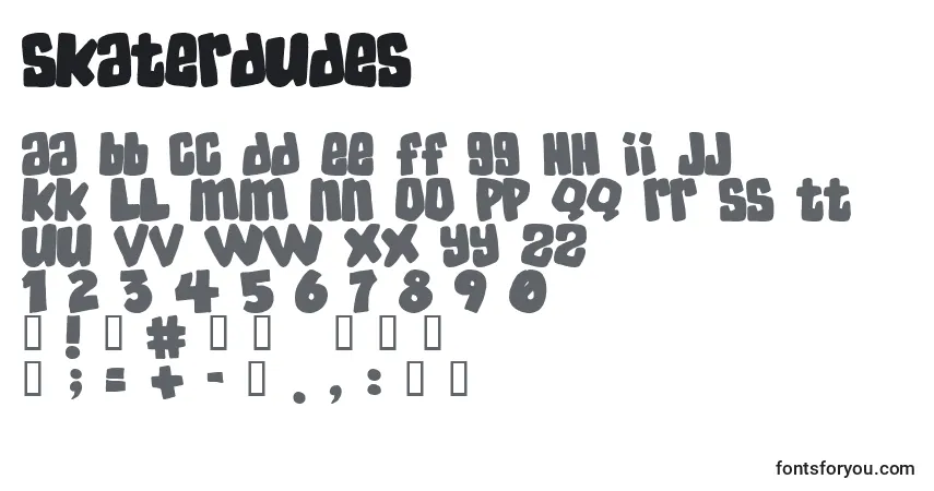 Schriftart SKATERDUDES (141069) – Alphabet, Zahlen, spezielle Symbole