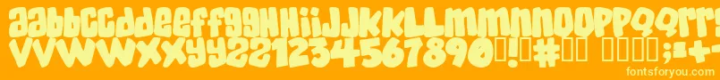 SKATERDUDES Font – Yellow Fonts on Orange Background