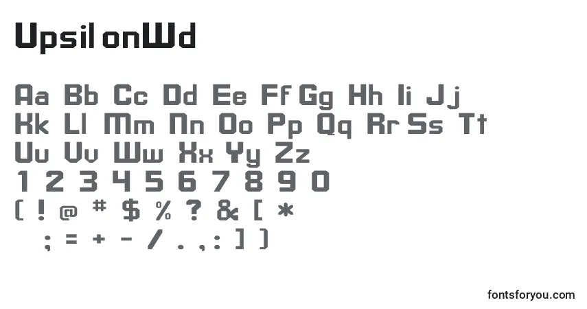 Fuente UpsilonWd - alfabeto, números, caracteres especiales