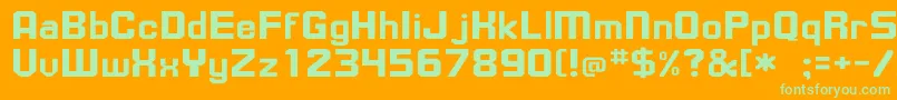 UpsilonWd Font – Green Fonts on Orange Background