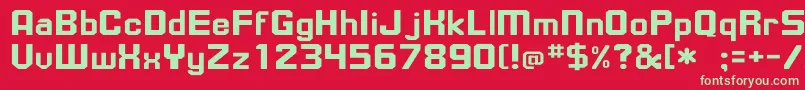 UpsilonWd Font – Green Fonts on Red Background