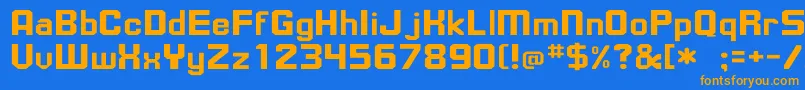 UpsilonWd Font – Orange Fonts on Blue Background