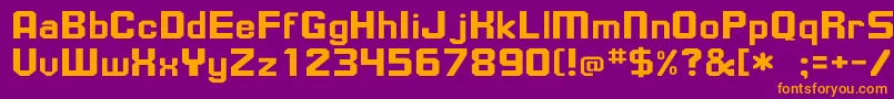 UpsilonWd Font – Orange Fonts on Purple Background