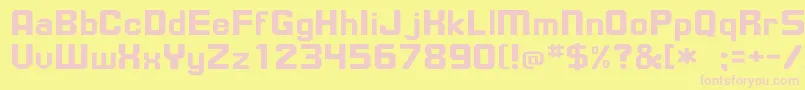 UpsilonWd-fontti – vaaleanpunaiset fontit keltaisella taustalla