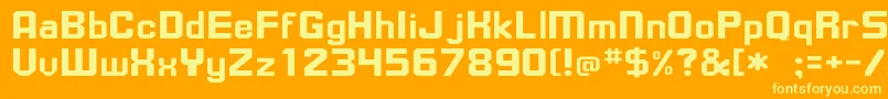 UpsilonWd Font – Yellow Fonts on Orange Background