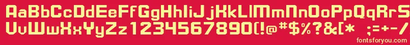 UpsilonWd Font – Yellow Fonts on Red Background