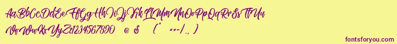 Skating Move Font – Purple Fonts on Yellow Background