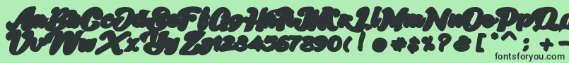 フォントSkatter Base – 緑の背景に黒い文字