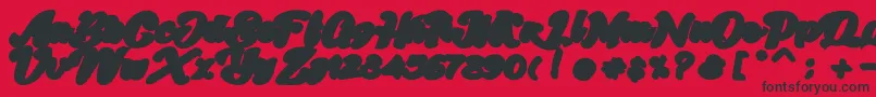 Skatter Base-fontti – mustat fontit punaisella taustalla
