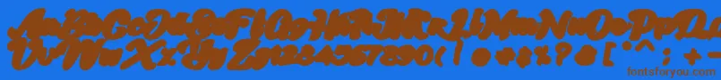 Skatter Base-Schriftart – Braune Schriften auf blauem Hintergrund