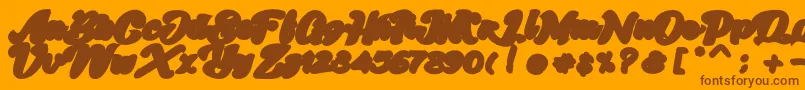 Skatter Base Font – Brown Fonts on Orange Background
