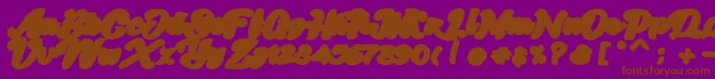 Skatter Base-Schriftart – Braune Schriften auf violettem Hintergrund