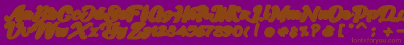 Skatter Base Font – Brown Fonts on Purple Background