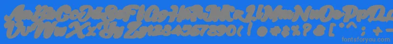 Skatter Base-fontti – harmaat kirjasimet sinisellä taustalla